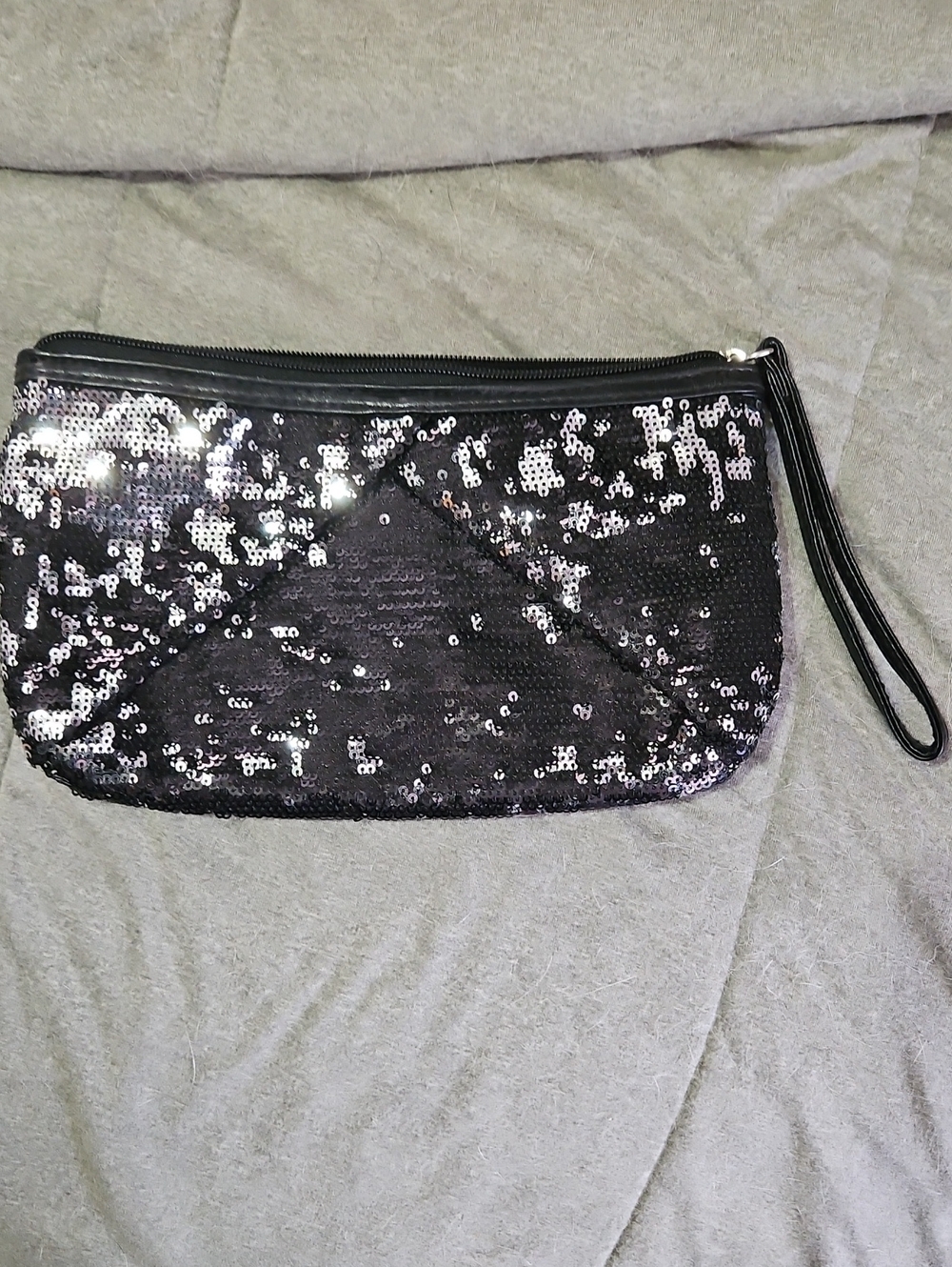 Black Sequin Wristlet